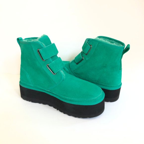UGG WOMEN NEUMEL PLATFORM STRAP EMERALD GREEN BOOTS US 9 / EU 40 / UK 7 - Picture 2 of 7